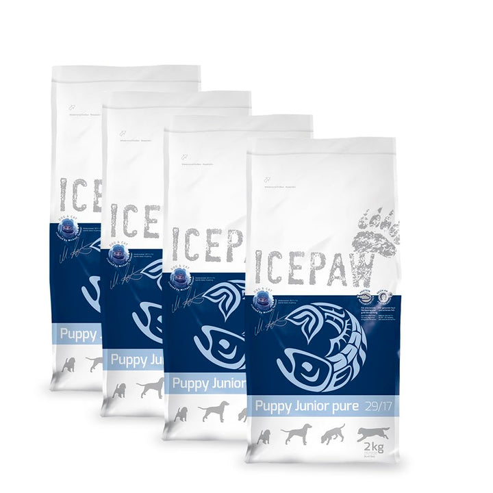 ICEPAW I High Premium Trockenfutter I Welpen I Puppy Junior Pure I 4 x 2 kg I Mit Fisch (Hering) und