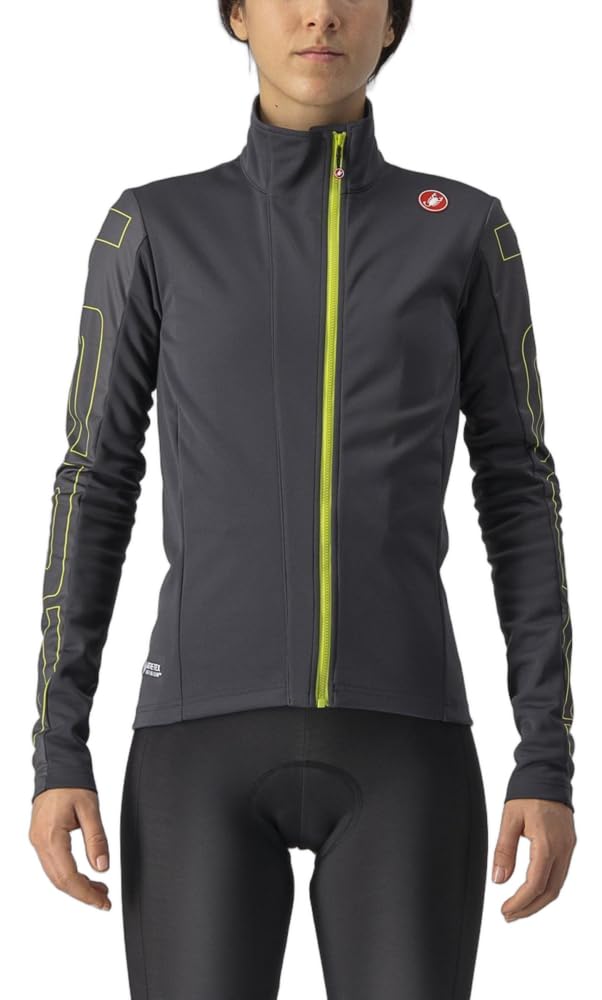 CASTELLI Damen Transition W Jacket Jacket L DARK GRAY/BRILLIANT YELLOW, L DARK GRAY/BRILLIANT YELLOW