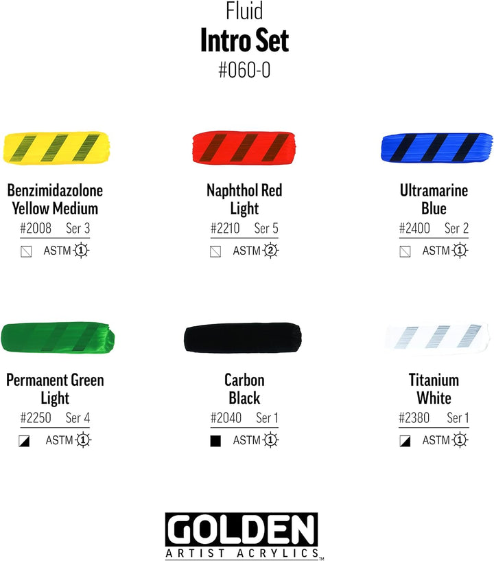 Golden Artist Colors, Flüssiges Acryl, 10-farbiges Mischset