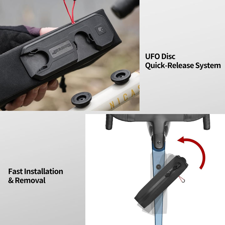 Rhinowalk Fahrrad Oberrohrtasche mit Schnellverschluss, FSB Flying Saucer Quick-Release, wasserdicht