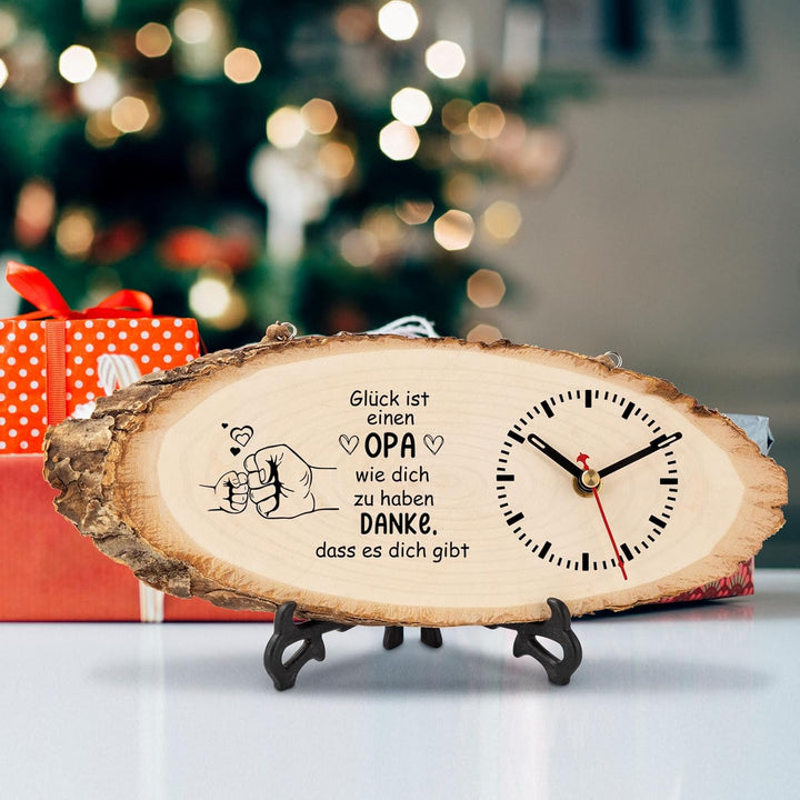 KAAYEE Opa Geschenk, Holzuhr Geschenke für Opa zum Vatertag Geburtstag Valentinstag Ostern, Bester G