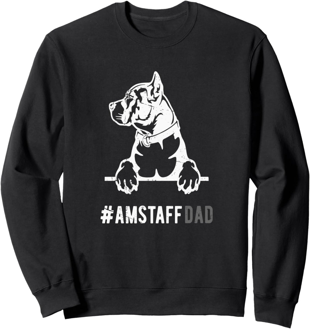 Amstaff Dad Geschenk für Männer, lustiger Staffordshire Terrier Hund Sweatshirt