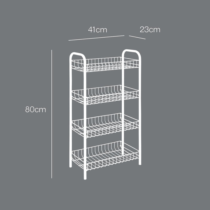 Metaltex 343014039 Monaco Allzweckregal, 4-Etagen, 41 x 23 x 80 cm, silber 4- Etagen, 4- Etagen