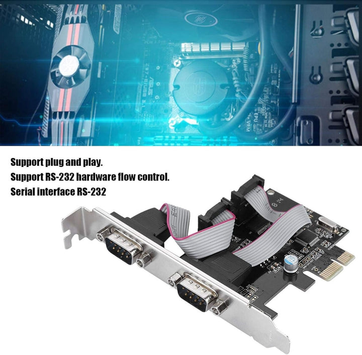ASHATA 2 Port Serielle RS232 PCI-E Schnittstellenkarte,PCI-E zu Dual RS-232 Serial Port Adapter Konv