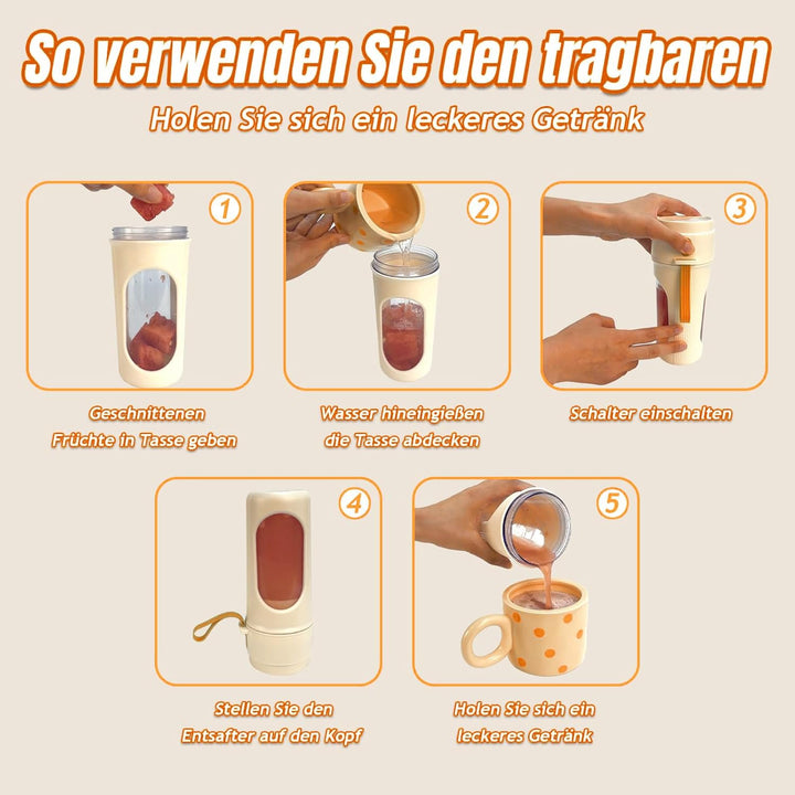 Tragbarer Mixer 450ml Smoothie Maker tragbarer persönlicher Mixer mit 12-Blatt-Edelstahlklinge Mini
