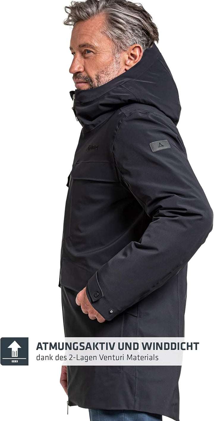 Schöffel Herren 3in1 Parka Moskau M, wind- und wasserdichte Herren Winterjacke, Parka mit wattierter