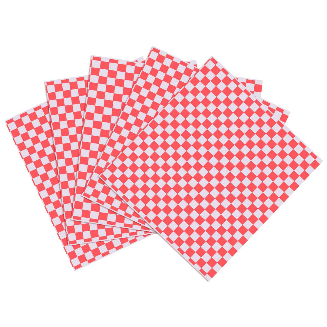 OUNONA 100?Sheets Checkered Deli Basket Liner Geschenkpapierbogen Lebensmittel. unempfindlich Fett B