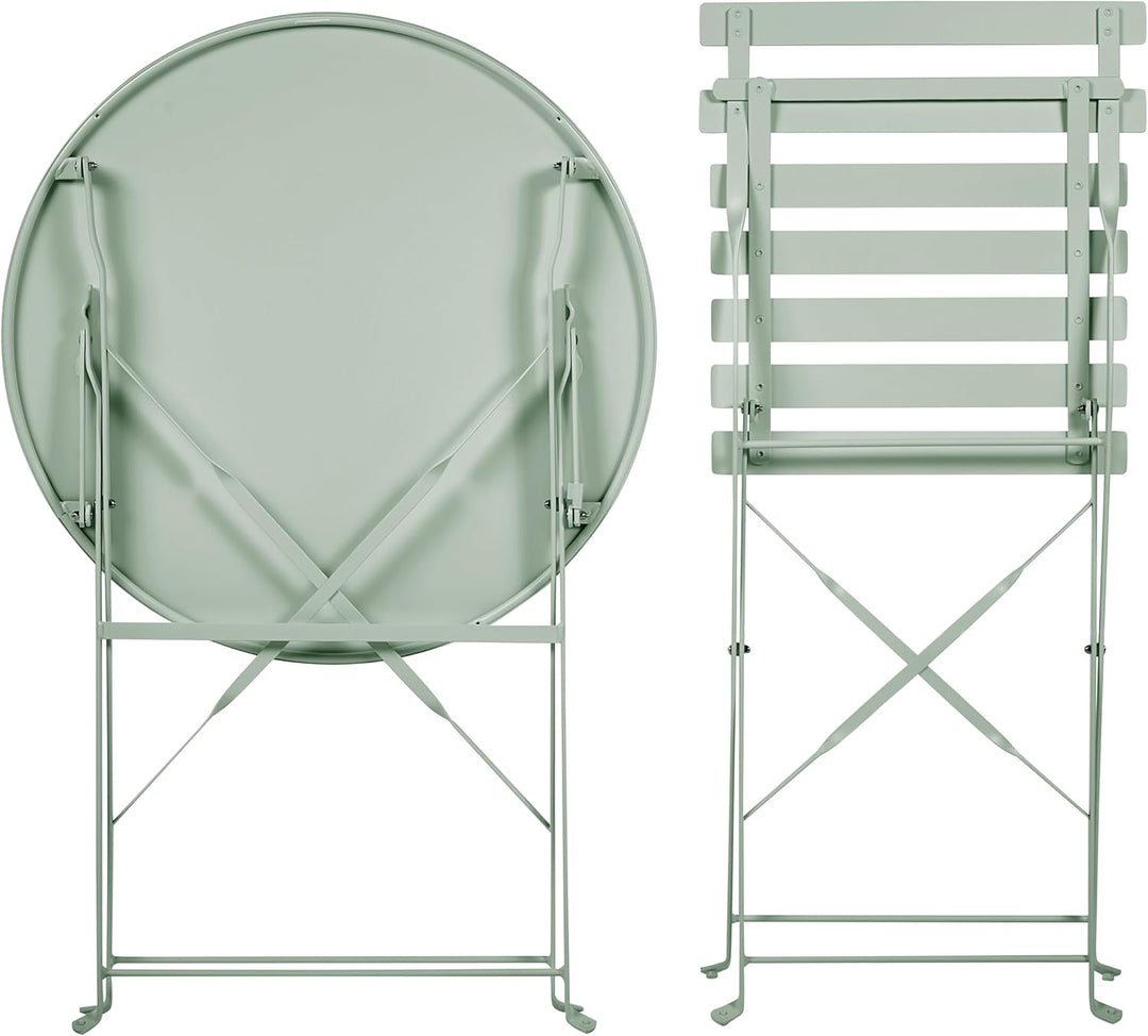 Modernes Balkonset Tisch mit 2 Stühlen aus Stahl grau Fiori
