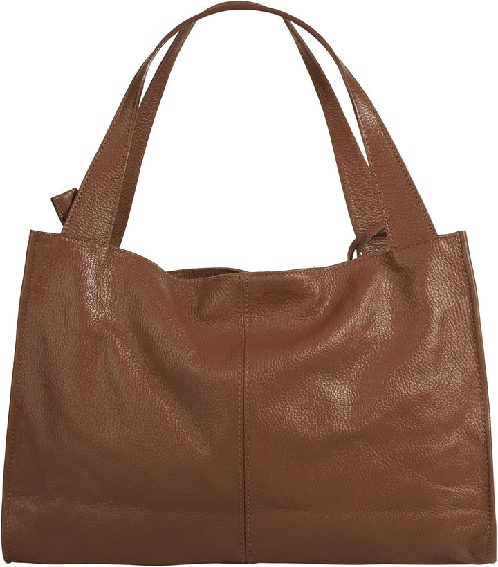 Shopper Echt Leder Damen Made in Italy, Smartphonefach, Ledertasche Damen, Handtasche Echtleder, Umh