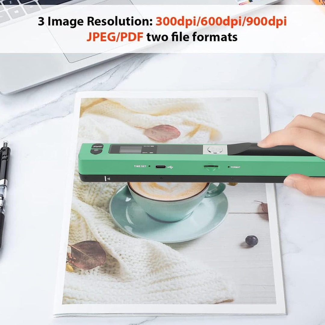 Bewinner Tragbarer Hand-Bildscanner, 900 DPI, Mobiler Fotoscanner für Zuhause und Büro, Kompakter A4