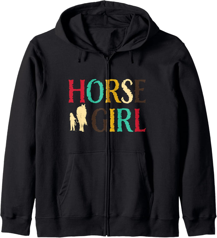 Horse Girl - Reiterin - Retro Cowgirl Reiter Mädchen Kapuzenjacke