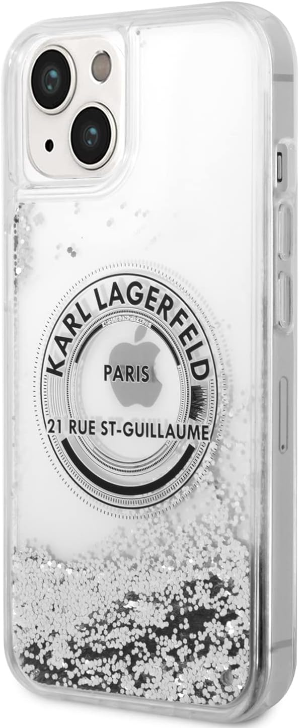 KARL LAGERFELD KLHCP14SLCRSGRS Hülle für iPhone 14 6,1" Silber hardcase Liquid G