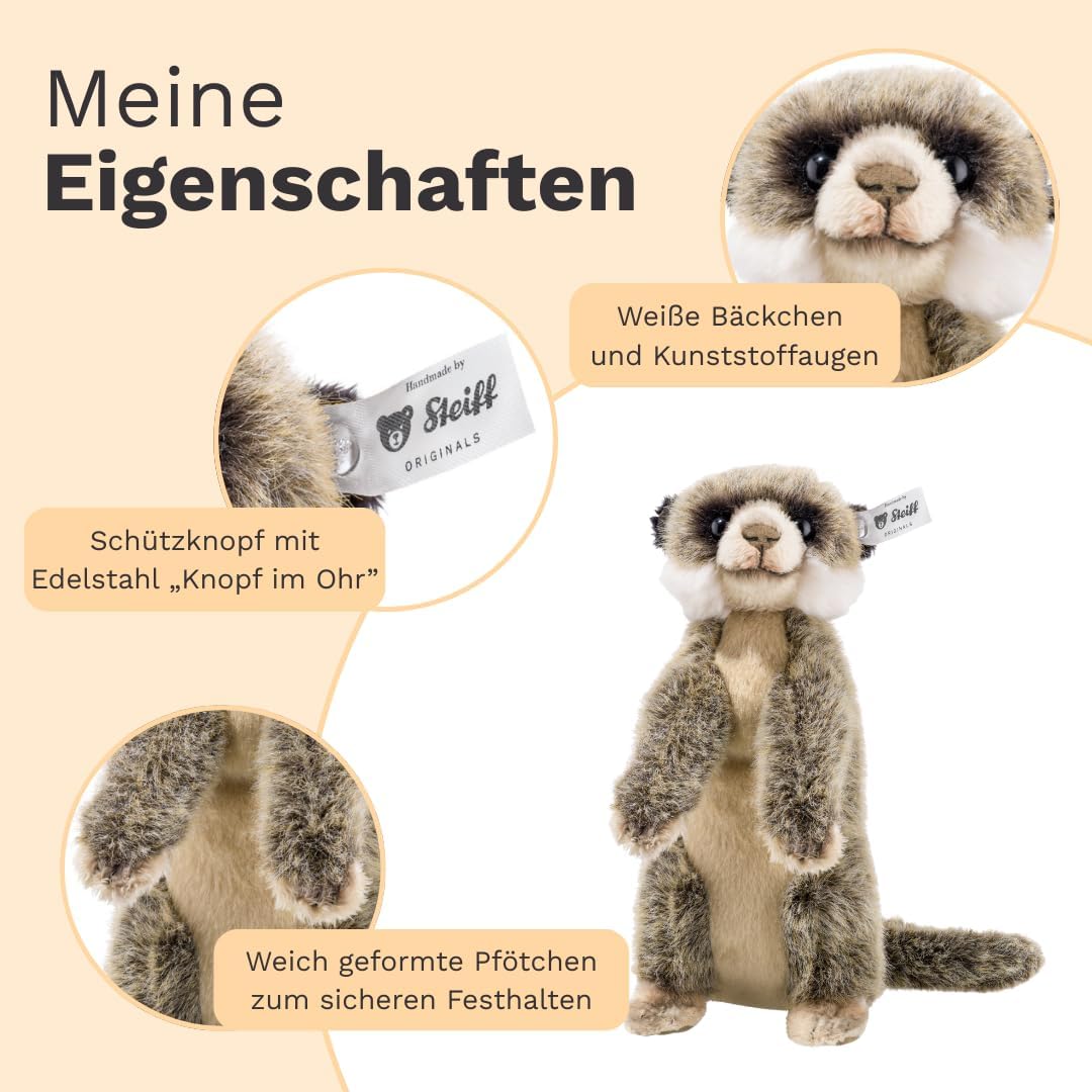 Steiff 69871 Baby 22 braun/beige Erdmännchen, 22 cm