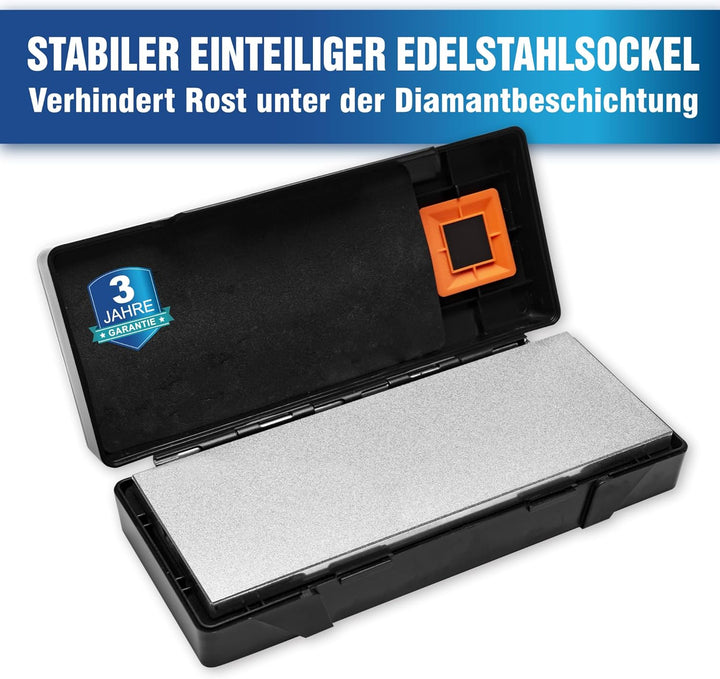 SHARPAL 162N Diamant-Schleifstein Abziehstein mit Aufbewahrungsbox, Dual Körnung, grob/extrafein, 32