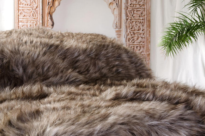 Wohnen & Accessoires Felldecke, Webpelzdecke Grizzly 170x220 Kuscheldecke 170x220cm, Kuscheldecke 17