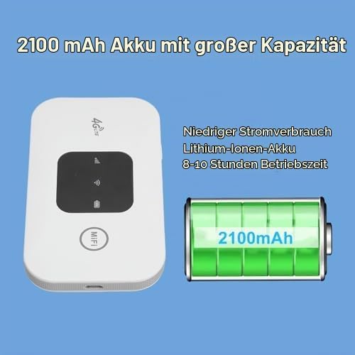 Mobile WiFi Hotspot, Wireless Portable Travel Outer Unterstützt 10 Benutzer gleichzeitig, Pocket WiF