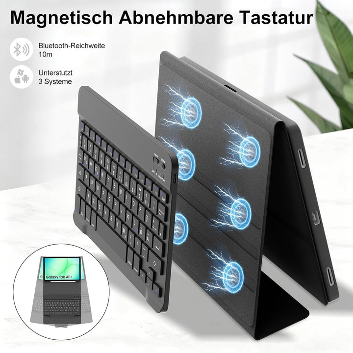 IVEOPPE Hülle mit Tastatur für Samsung Galaxy Tab A11 Plus 11 Zoll 2025, Tastatur für Samsung Teblet