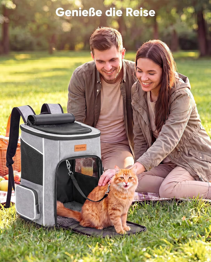 Morpilot Katzenrucksack Hunderucksack für Katzen und Kleine Hunde 7kg, Faltbare Haustier Rucksack mi