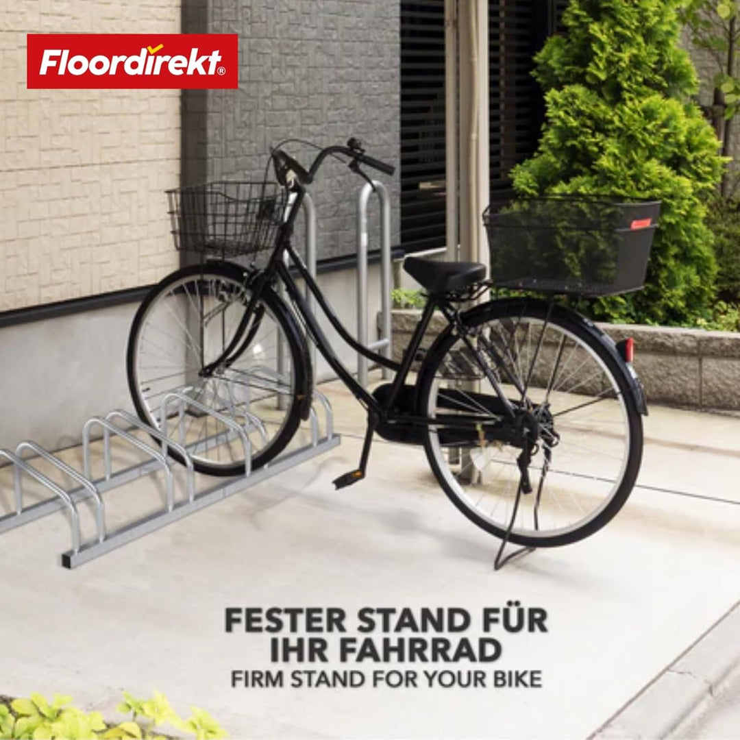Floordirekt Fahrradständer für 2 Fahrräder mit Reifenbreiten bis 55 mm Eisen Fahrradhalter Aufstells