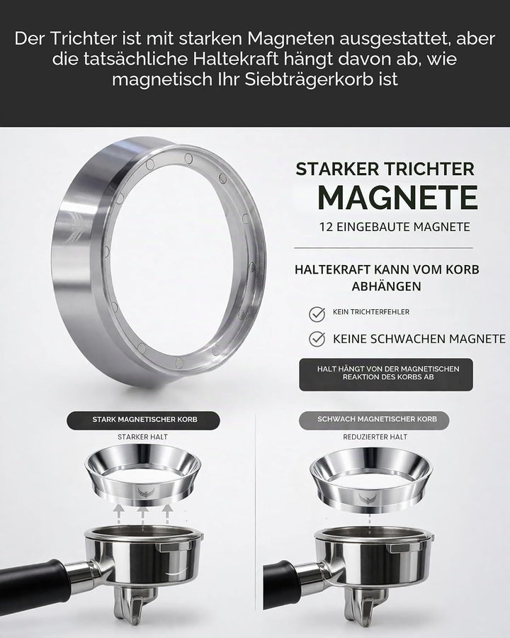 KNODOS Magnetischer 58 mm Dosiertrichter und Espresso-Pucksieb, 58 mm, Breville Espresso-Zubehör-Set