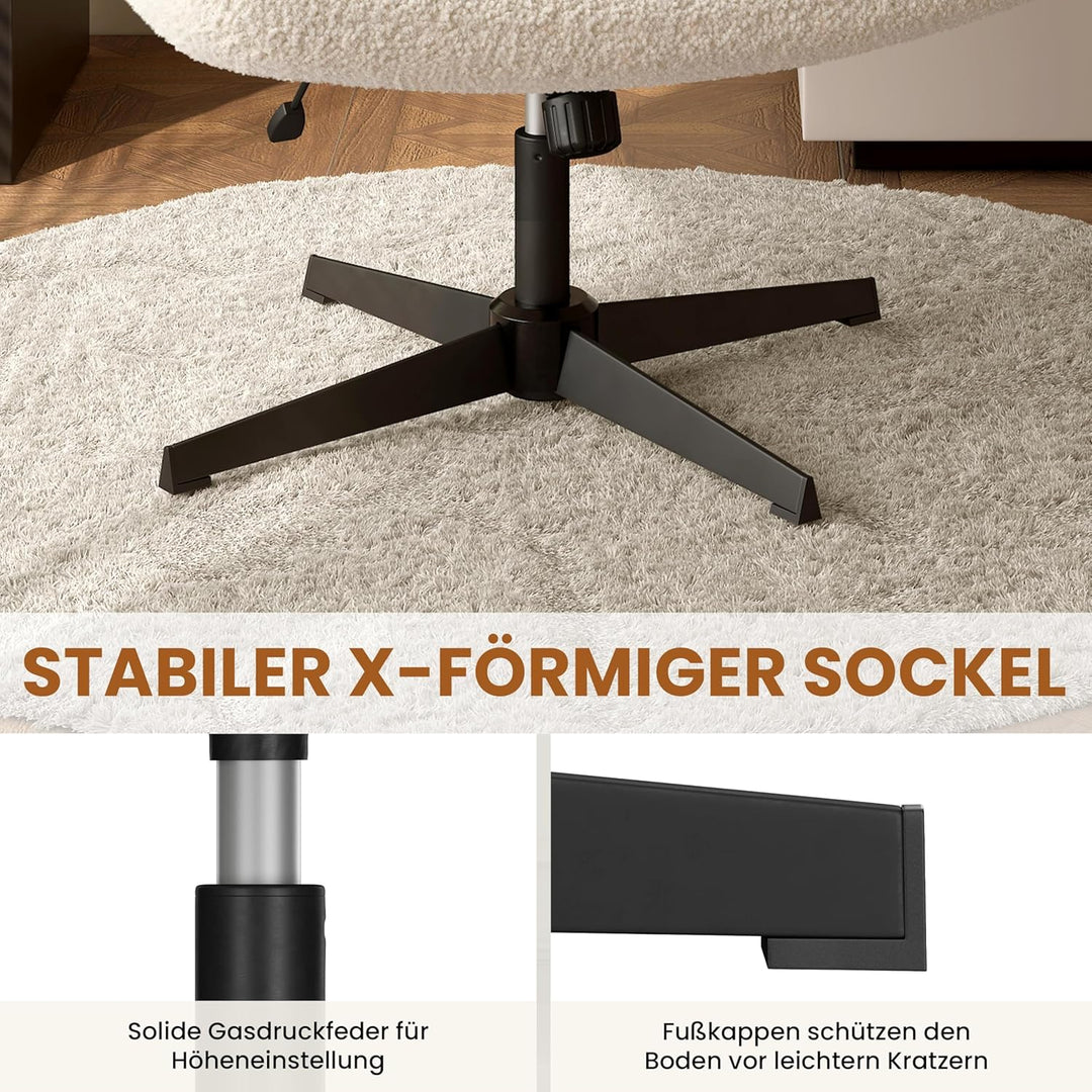 Yaheetech Bürostuhl, Ergonomischer Schreibtischstuhl mit breitem Sitzkissen, Höhenverstellbar Drehst