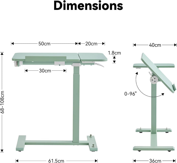 MUSSO AnyDesk-D5 Mobiler Steh-Sitz-Schreibtisch, höhenverstellbar 68-108cm, Laptoptisch mit Gasdruck