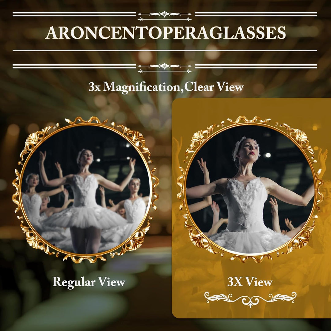 Fernglas,3×25 Theater Fernglas, aus Metall, im Vintage-Stil und edel verarbeitet, mit verstellbarem
