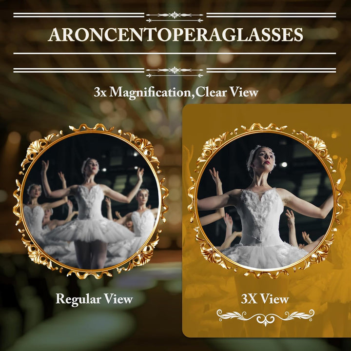 Fernglas,3×25 Theater Fernglas, aus Metall, im Vintage-Stil und edel verarbeitet, mit verstellbarem