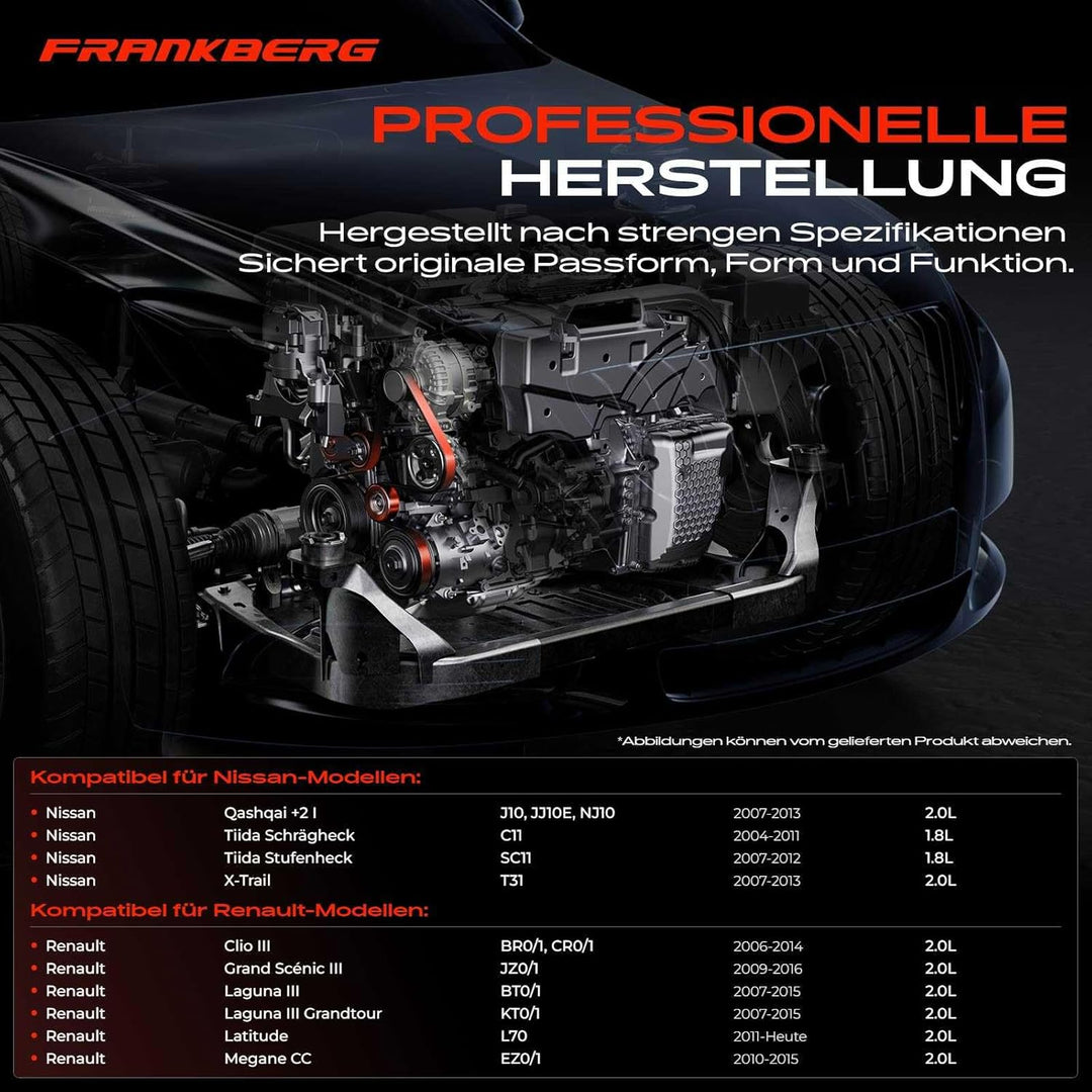 Frankberg Riemenspanner Keilrippenriemen für Qashqai +2 I Tiida X-Trail Clio Grand Scénic Laguna Lat