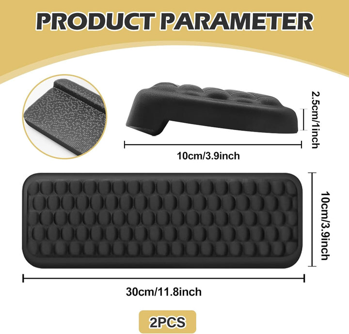 2 Stück L-förmige Handballenauflage Tastatur, Armauflage Schreibtisch EdgeRest, Memory Foam Schreibt