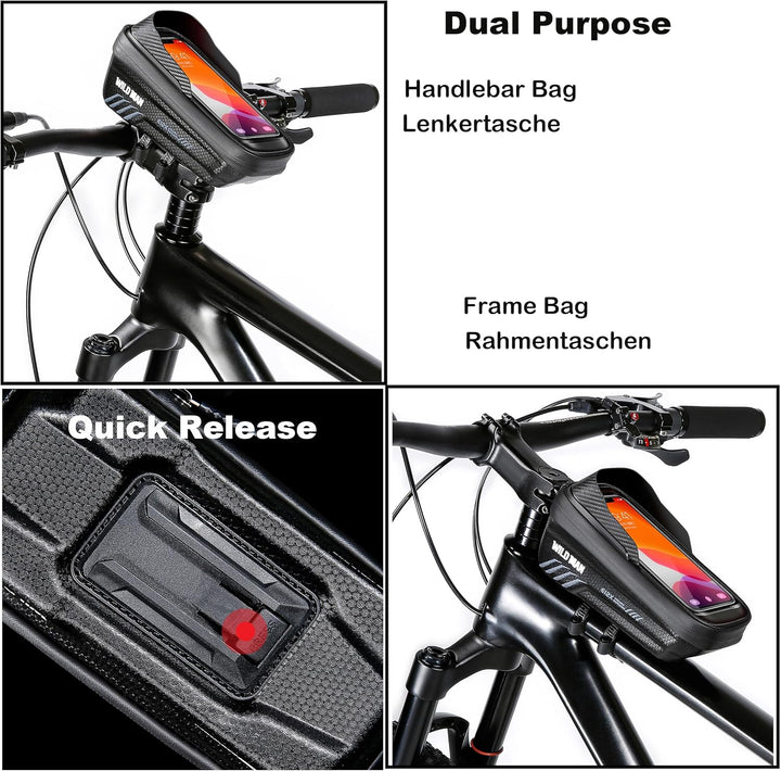 Fahrrad Rahmentasche Wasserdicht Handytasche Fahrradtasche Rahmen für Montainbikes Rennrad Ebikes, m