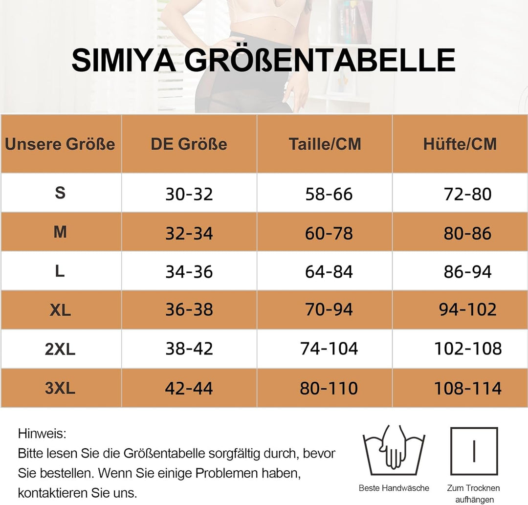SIMIYA Bauchweg Unterhose Damen Shapewear Hohe Taille Unterwäsche Figurenformend Miederhose Bauchkon