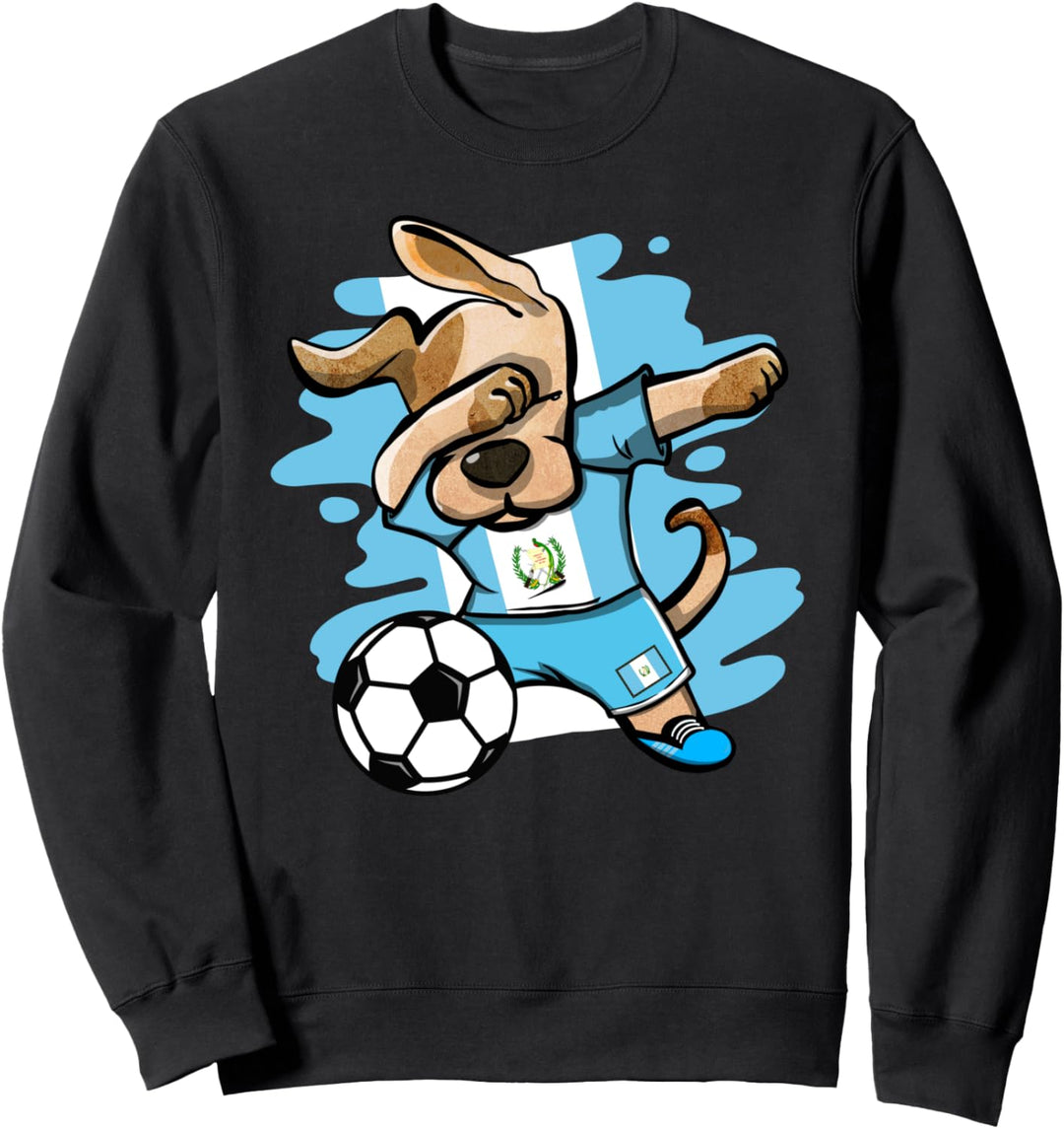 Dabbing Hund Guatemala Fussball - Guatemaltekische Flagge Sweatshirt