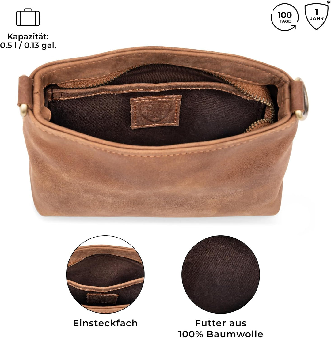 Berliner Bags Vintage Umhängetasche Marbella XS, Kleine Schultertasche Crossbody Bag aus Leder, Hand