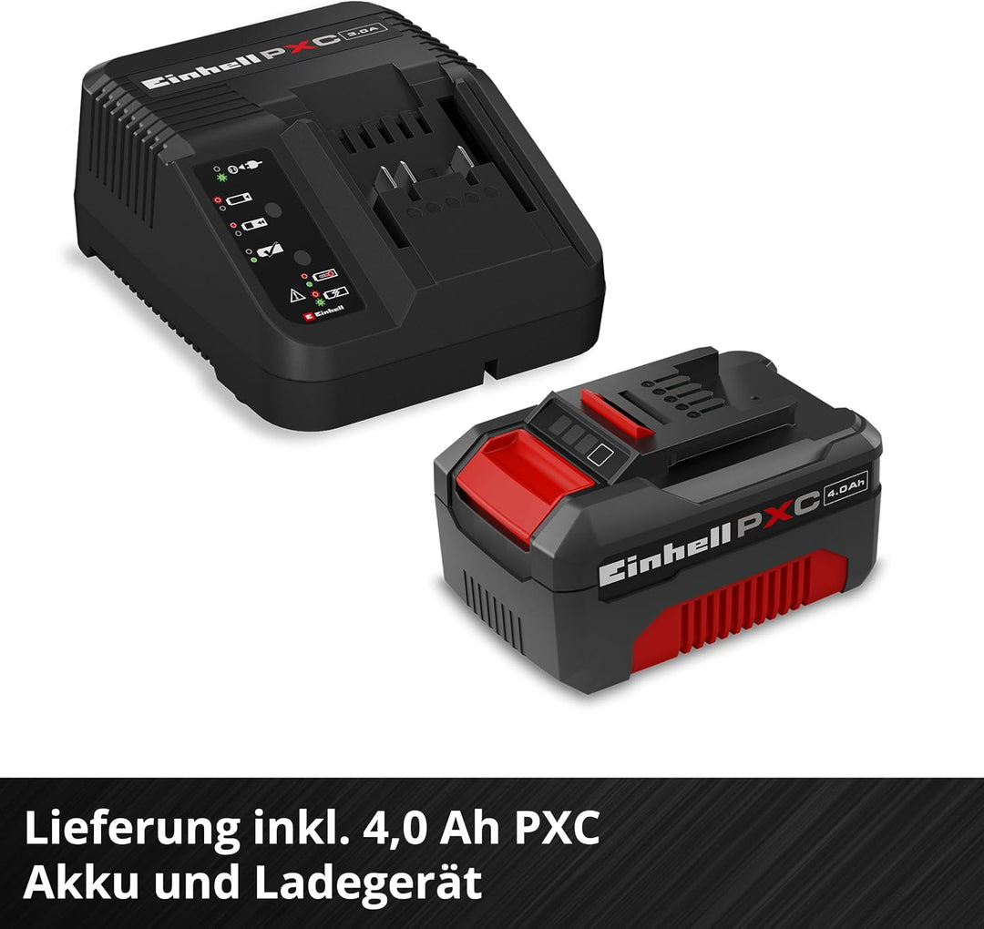 Einhell Akku-Laubsauger VENTURRO 18/210 (1x 4,0 Ah) | PXC | 18 V | Saugleistung 500 m³/h | Fangsack