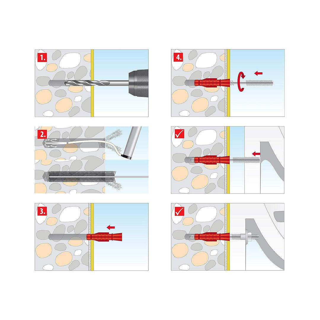 TOX Stockschraube Boltix verzinkt, M8 x 50 mm, 100 Stück, 09510151 M8x50mm, M8x50mm