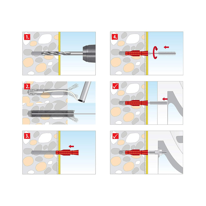 TOX Stockschraube Boltix verzinkt, M8 x 50 mm, 100 Stück, 09510151 M8x50mm, M8x50mm