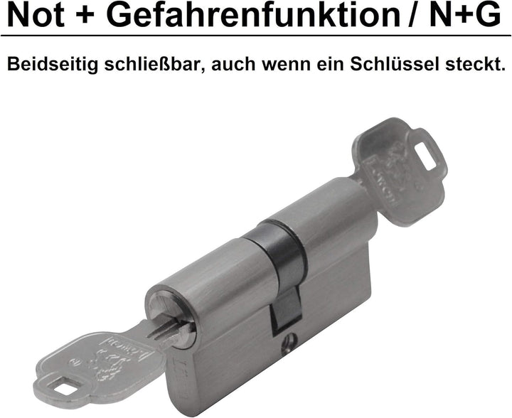 5x Profilzylinder 65 mm 30/35 gleichschliessend Not- und Gefahrenfunktion inkl. 25 Schlüssel