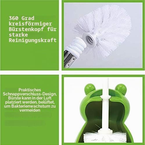 JIUJ Kompakte Toilettenbürste Badezimmer Neuheit Toilettenbürstenhalter Cartoon Frosch Harz WC Schru