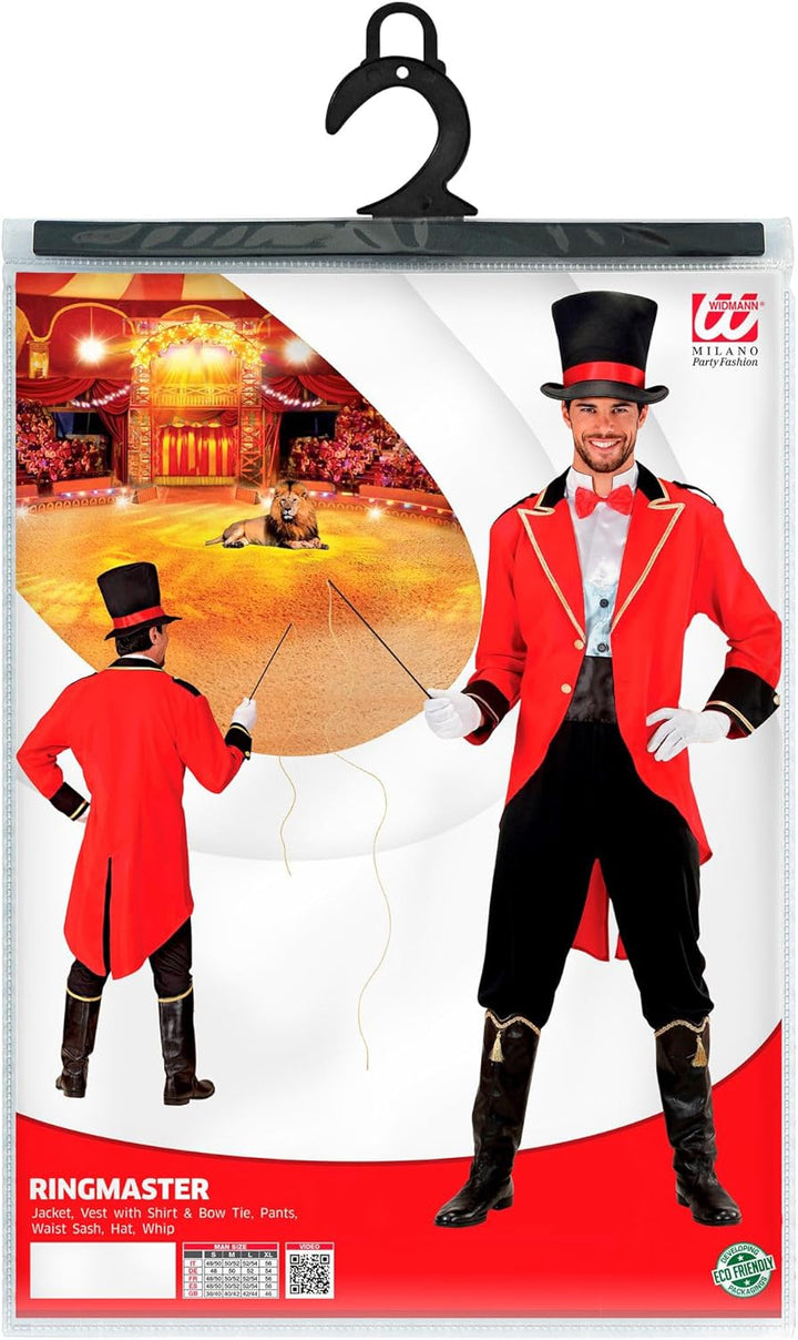 "RINGMASTER" (jacket, vest with shirt &bow tie, pants, hat, whip) - (L), L