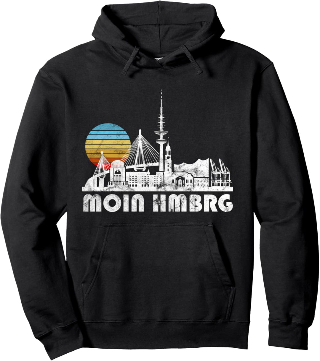MOIN HMBRG Hambruger Skyline Geschenk Hamburg Retro Pullover Hoodie