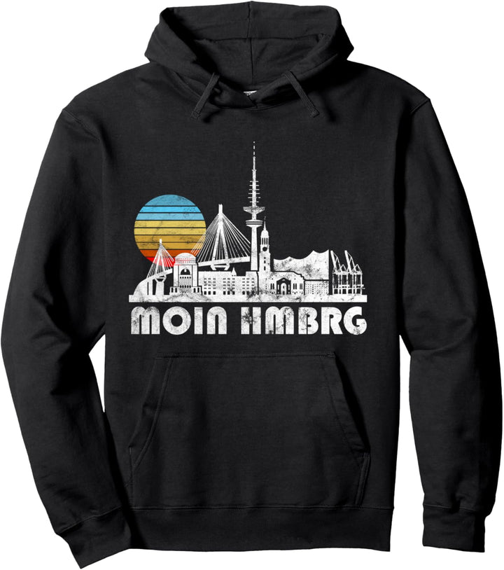 MOIN HMBRG Hambruger Skyline Geschenk Hamburg Retro Pullover Hoodie