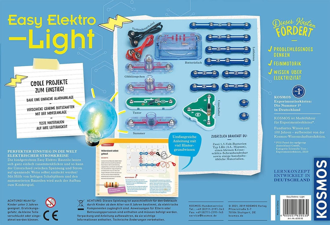 KOSMOS 620530 Easy Elektro - Light. Erste elektrische Stromkreise erstellen. Spielerisch die Elektri
