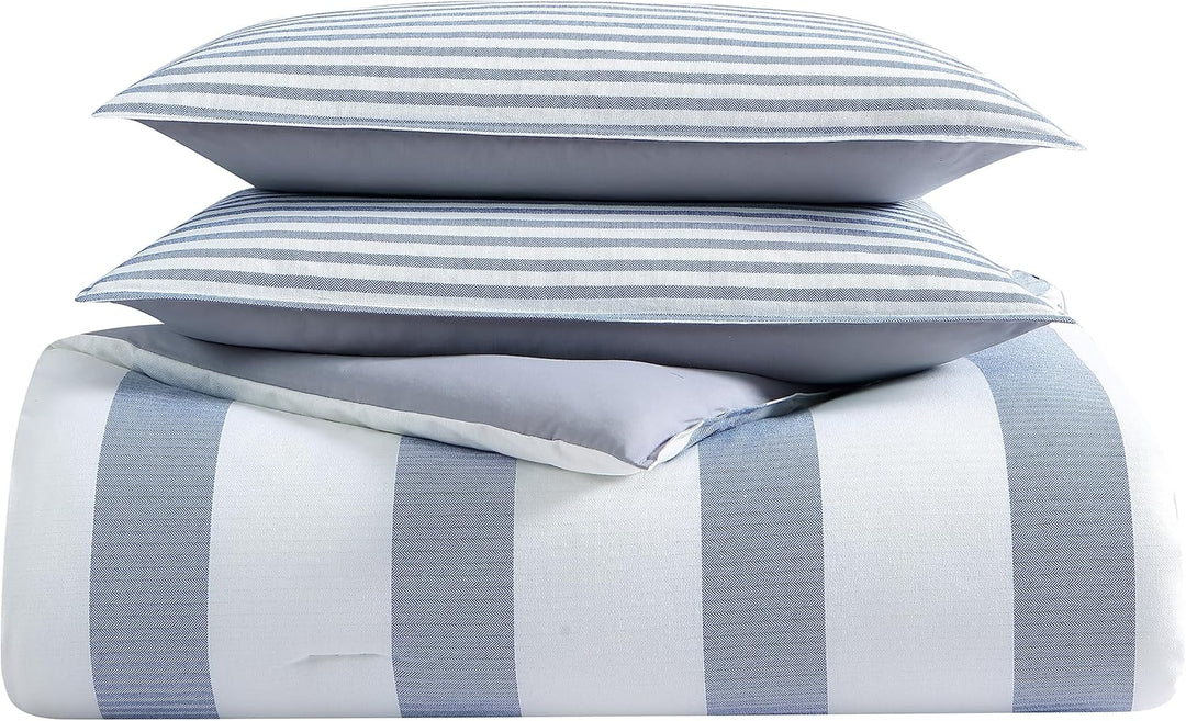 Nautica Home | Fairwater Collection | 100% Cotton Mediterranean Inspired Design Herringbone Weave Du