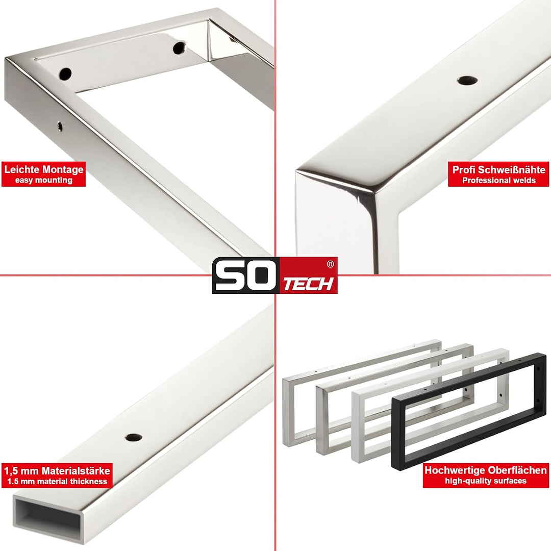 SOTECH Waschtischkonsole WK450 mm Edelstahl poliert 1 x 450 mm rechteckig Edelstahl Poliert, 1 x 450