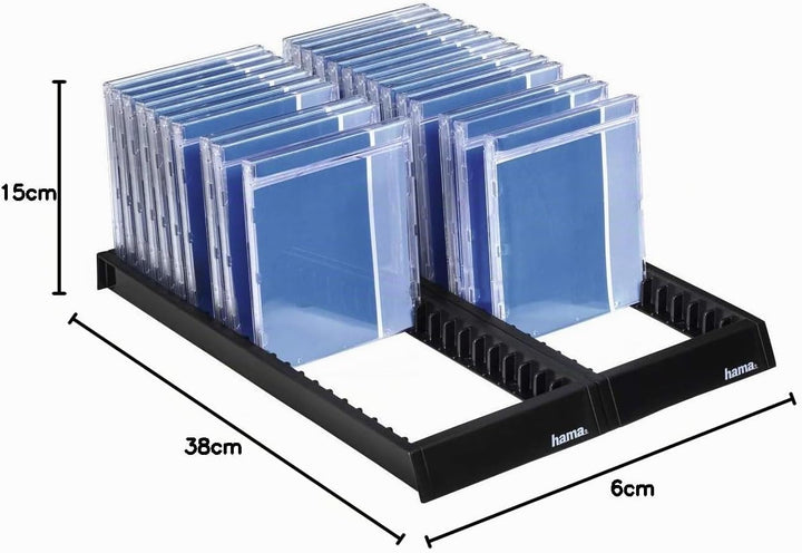 Hama CD Ständer Archivierungssystem (für 44 CD-Leerhüllen, CD Rack zur Aufbewahrung, Organizer rutsc