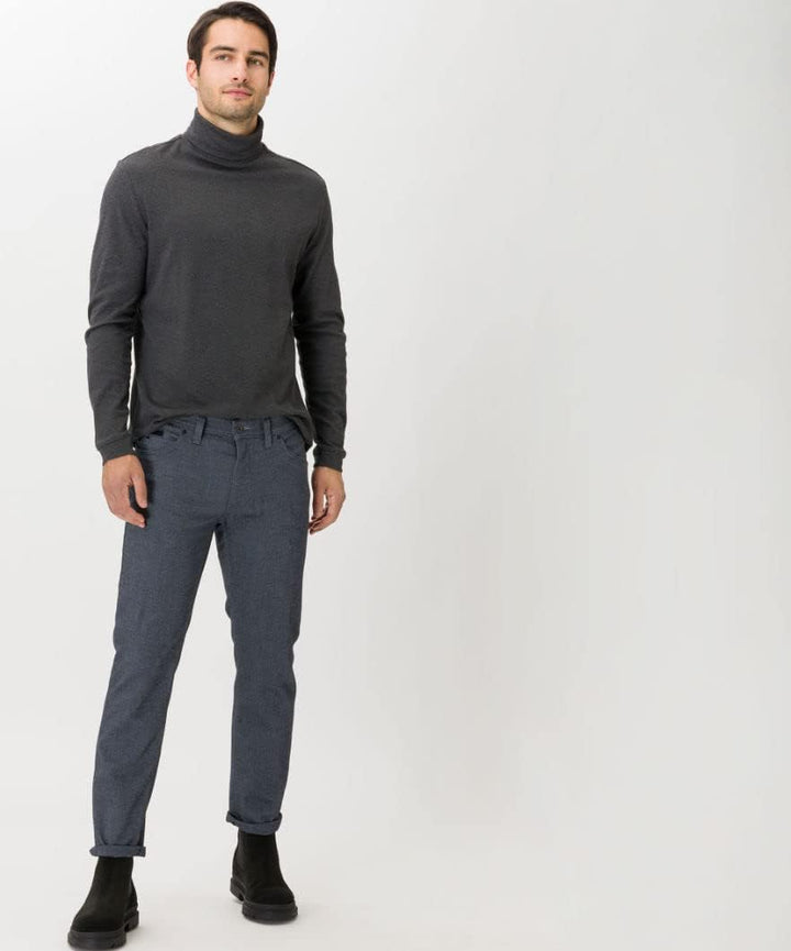 Brax Herren Hose Style Cadiz C Five-Pocket-Hose in Woo.Look-qualität 34W / 32L Blau (Storm 27), 34W