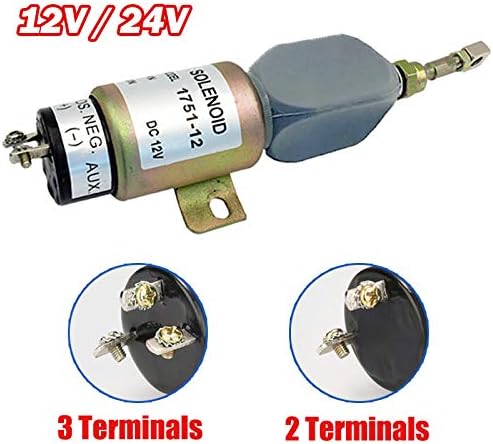 Abschaltmagnet Diesel-Kraftstoffventil-Stoppmagnet für Dieselmotor 12 V/Anschlüsse: 3, 12V/Klemmen: