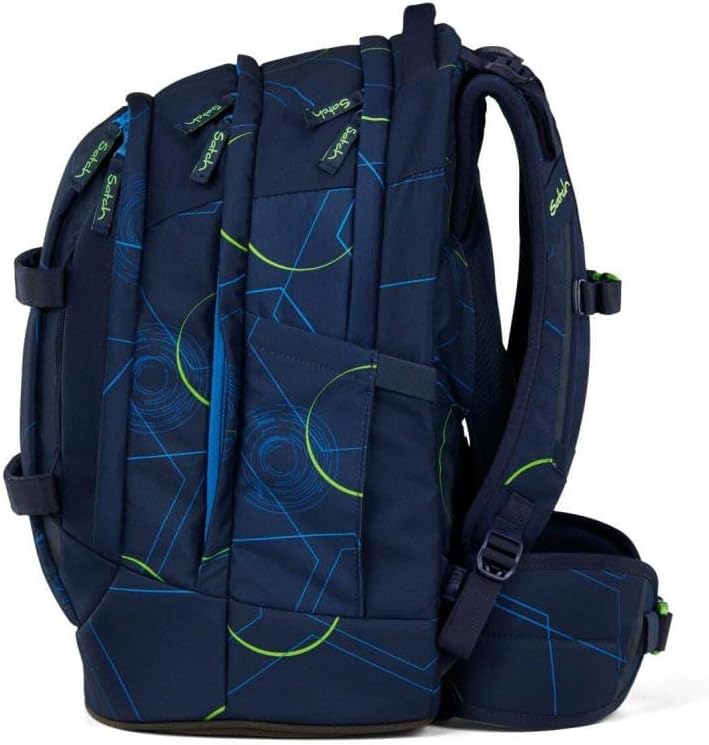 Satch Pack Schulrucksack Set 3tlg. inkl. Schlamperbox und Sporttasche Blue Tech, Blue Tech