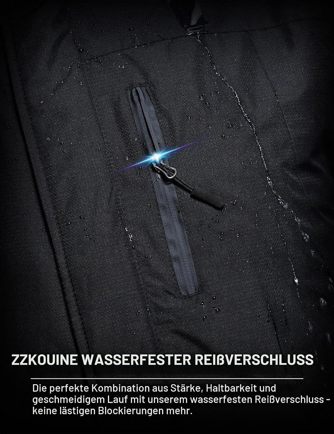 Zzkouine Herren Winter wasserdichte Fleecejacke Warm Gefüttert Winterjacke mit Kapuze Wasserabweisen